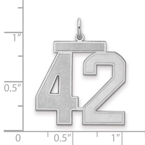 Sterling Silver, Jersey Collection, Large Number 42 Pendant